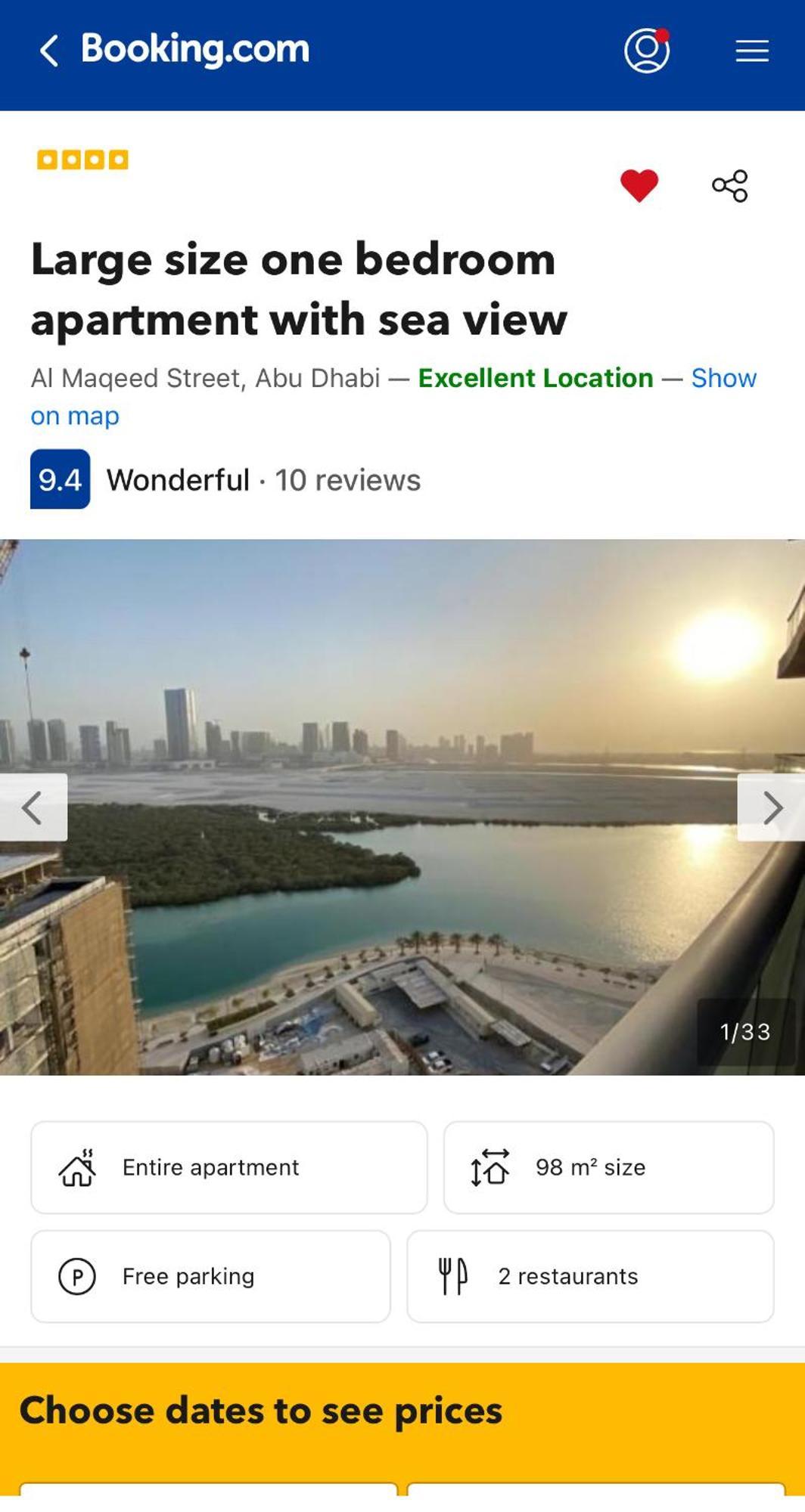 Large Size One Bedroom Apartment With Sea View Abu Dzabi Kültér fotó